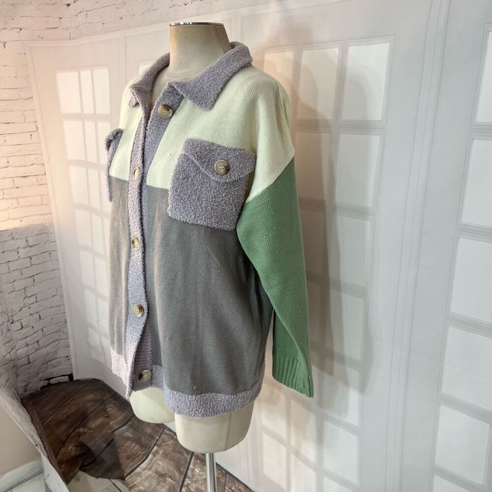 Pink Lilly Multicolor Collared Button Down Colorb… - image 3